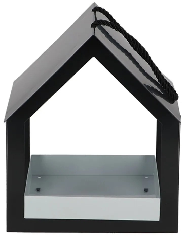 Závesné kŕmidlo pre vtáky Easy, 23x19x19 cm, kov, čierna