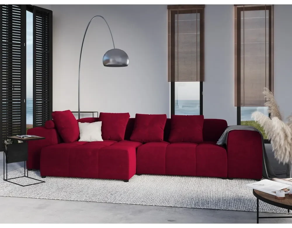 Červený zamatový vankúš k modulárnej pohovke Rome Velvet - Cosmopolitan Design