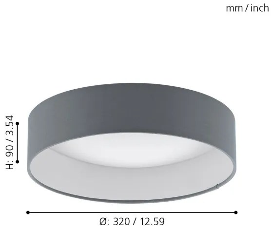 Eglo 93395 - LED stropné svietidlo PALOMARO LED/12W/230V