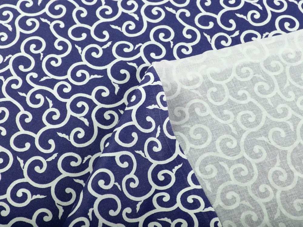 Biante Bavlnený záves Sandra SA-257 Ornamenty na tmavo modrom 130x200 cm