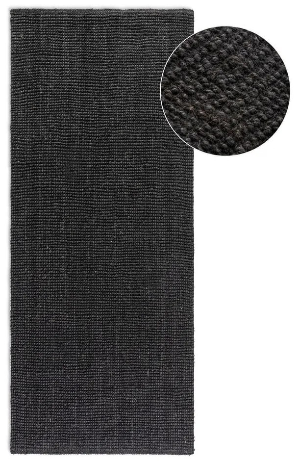 Čierny jutový behúň 80x200 cm Bouclé – Hanse Home