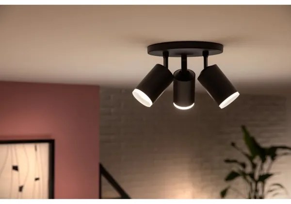 Philips - LED RGBW Stmievateľné bodové svietidlo Hue FUGATO 3xGU10/4,2W/230V čierna