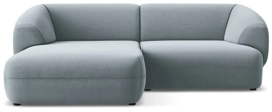 Svetlomodrá zamatová rohová pohovka (ľavý roh) Moana – Makamii