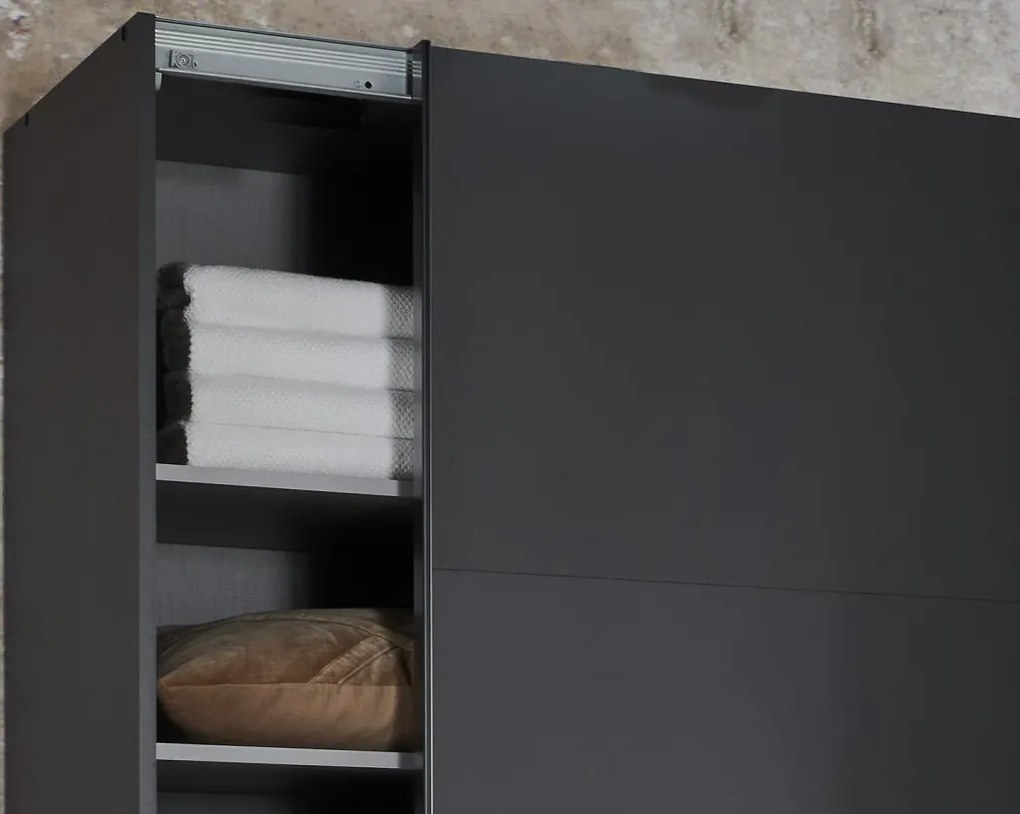 Šatníková skriňa Coburg, 180 cm, grafit/dub artisan