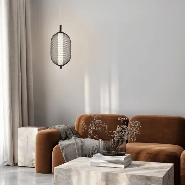 LED závesné svietidlo na lanku PUMA LED/10W/230V pr. 15 cm čierne