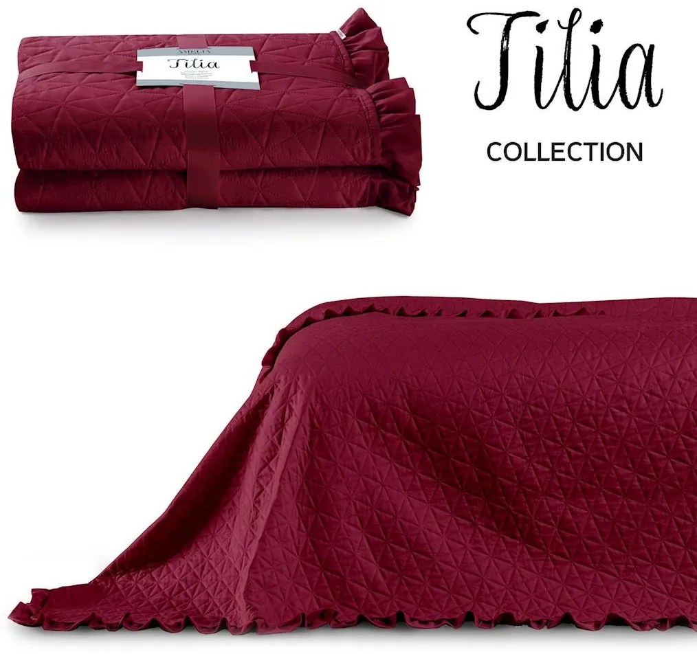 Prehoz na posteľ AmeliaHome Tilia rubínovo červený, velikost 170x270
