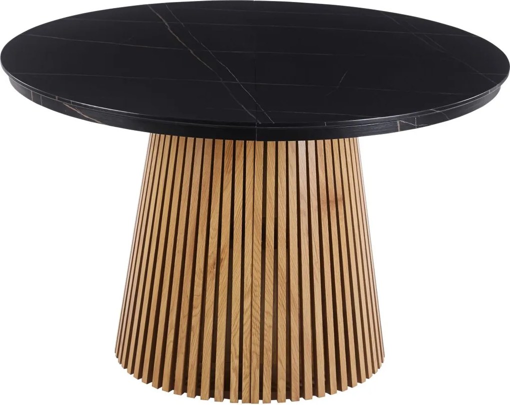 Vintino Jedálenský stôl NEVIO 120–160–200 × 120 cm – čierna / dub