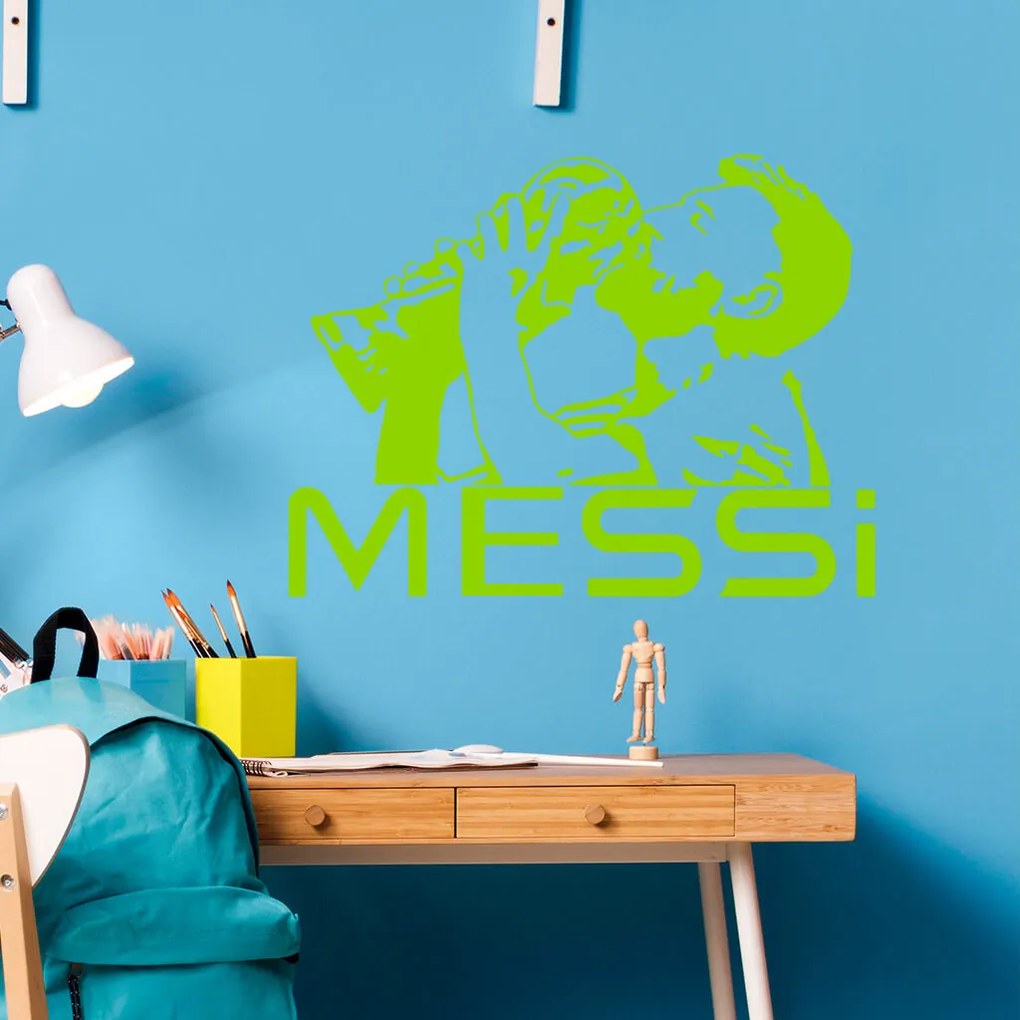Veselá Stena Samolepka Lionel Messi pohár Farba: oranžová, Veľkosť: 100 x 75 cm