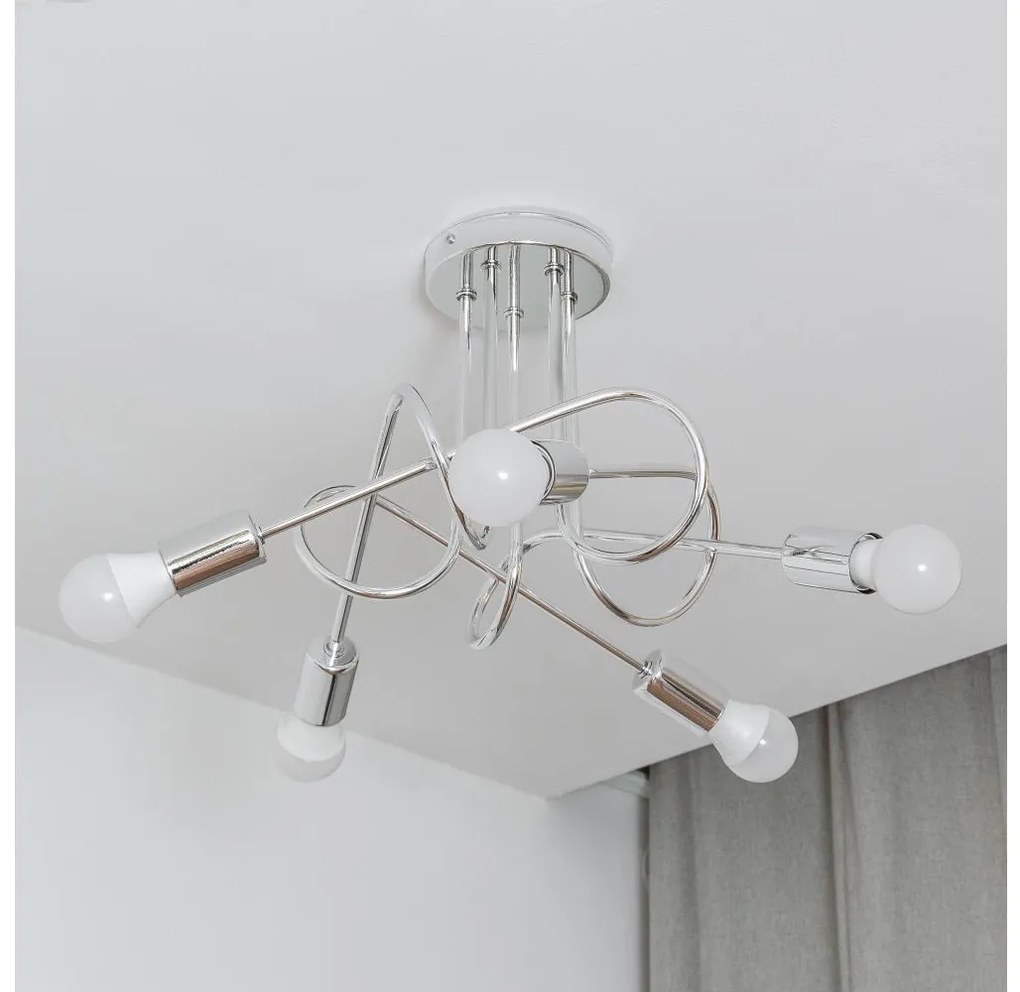 Prisadený luster OXFORD 5xE27/15W/230V lesklý chróm