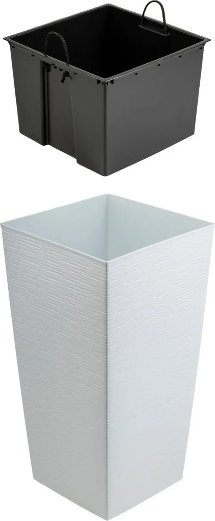 PLASTOVÝ KVETINÁČ PORTO RIFLO 75X39,5X39,5 CM BIELA