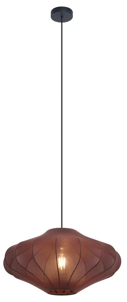 Japandi závesná lampa hnedá s látkovým tienidlom 50cm - Plu