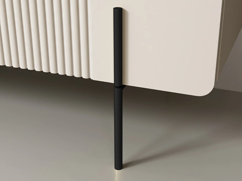 Kávový stolík Malmi 100 cm so zásuvkami - kasmír / čierne nohy