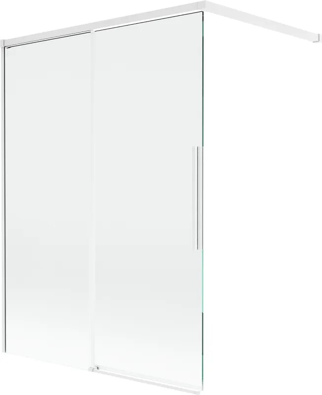 Mexen Rox, 2-krídlová posuvná vaňová zástena 120 x 150 cm, 8mm číre sklo, biely profil, 8C9-120-003-20-00
