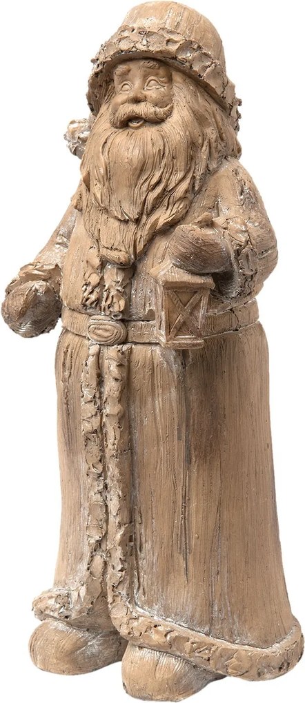 Hnedá dekorácie Santa s lucernou - 11 * 9 * 24 cm