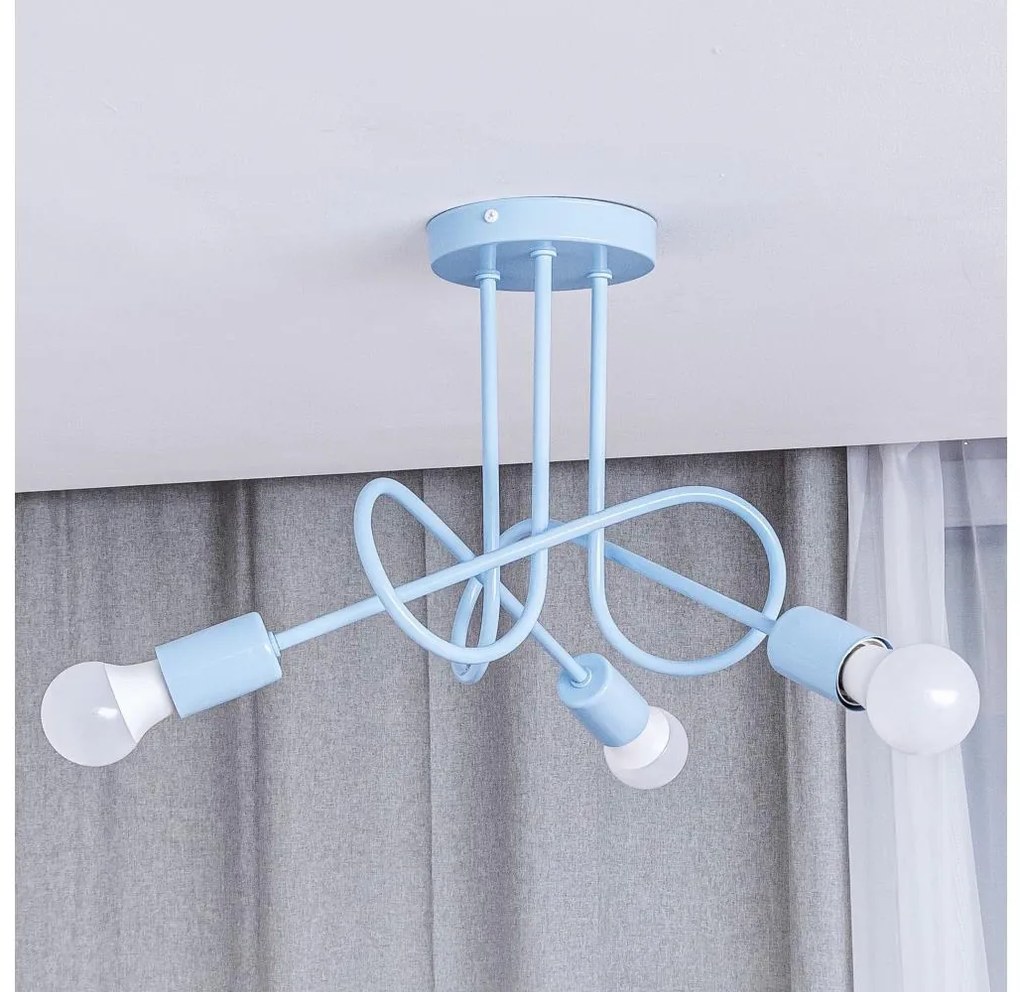 Prisadený luster OXFORD 3xE27/15W/230V modrá