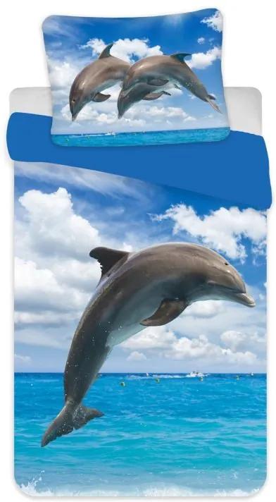 JERRY FABRICS Obliečky Delfín v mori Bavlna, 140/200, 70/90 cm
