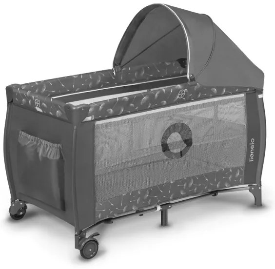 Lionelo - Cestovná postieľka SVEN PLUS sivá