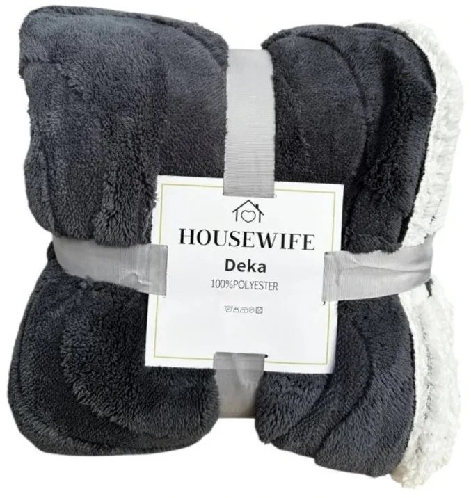Luxusná baránková deka z mikroplyšu NESTIVE tmavosivá Rozmer: 200 x 230 cm