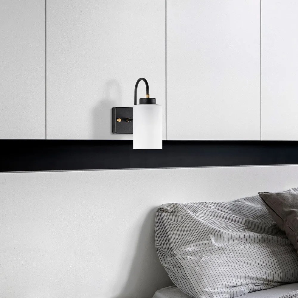 Čierno-biele nástenné svietidlo ø 10 cm Duzsuz – Opviq lights