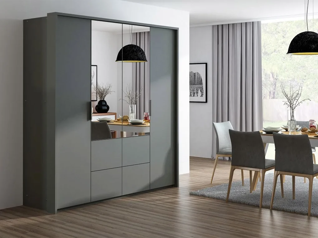 Skriňa so zrkadlom Neiba 208, Farby: biely