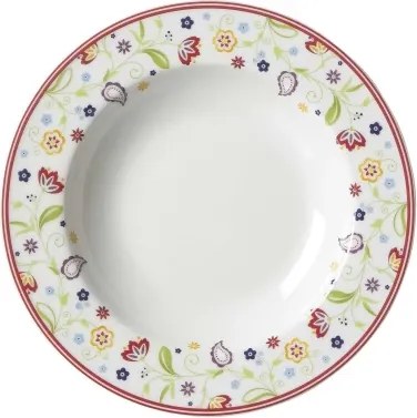 Hlboký tanier Shanti Doppio 22 cm, farebné kvety%
