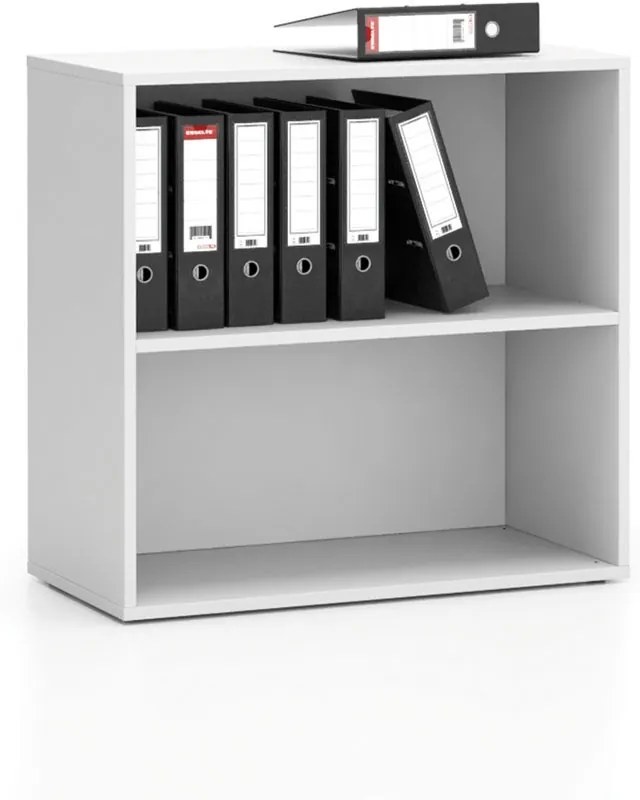 Kancelársky policový regál LAYERS, krátky, 800 x 400 x 777, biela
