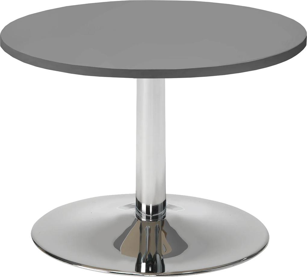 Konferenčný stolík Monty, Ø700 mm, šedá / chróm