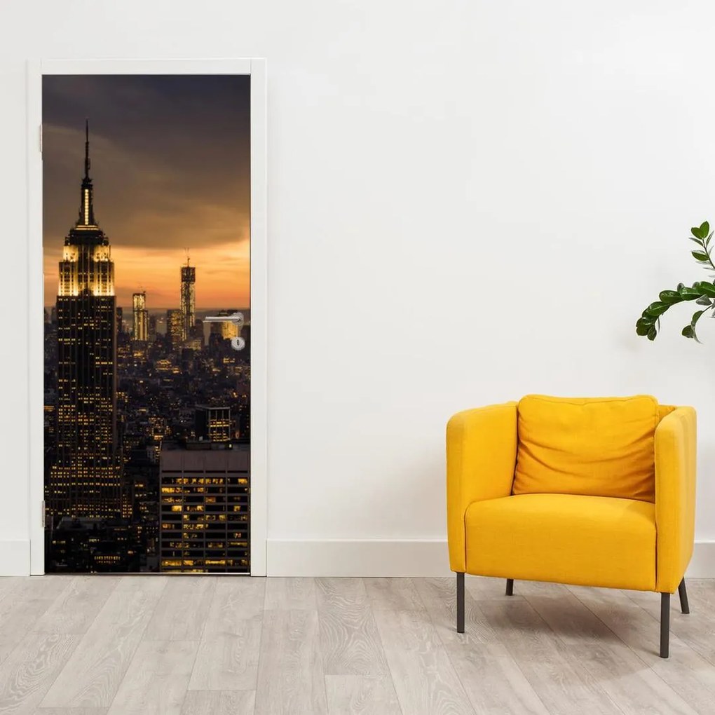 Fototapeta na dvere - New York pri západe slnka (95x205cm)