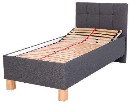 Čalúnená posteľ s úložným priestorom bez matraca MARIA ONE 90x200 cm sivá
