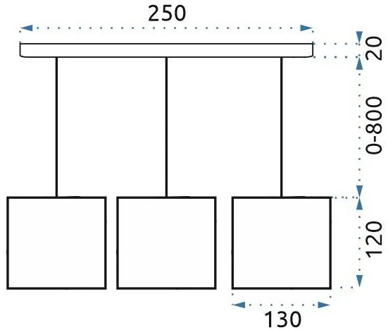 Toolight - závesné svietidlo Glamour, APP513-3CPR 3xE27, OSW-08552