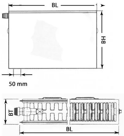 Kermi Therm X2 Plan-V deskový radiátor 22 500 / 1400 PTV220501401L1K