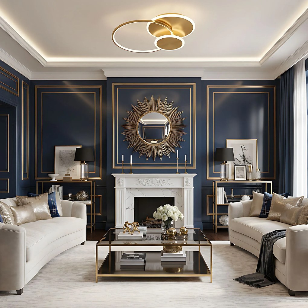 Toolight Toolight, LED stropné svietidlo + diaľkové ovládanie, APP1711-C, zlatá matná, OSW-04040