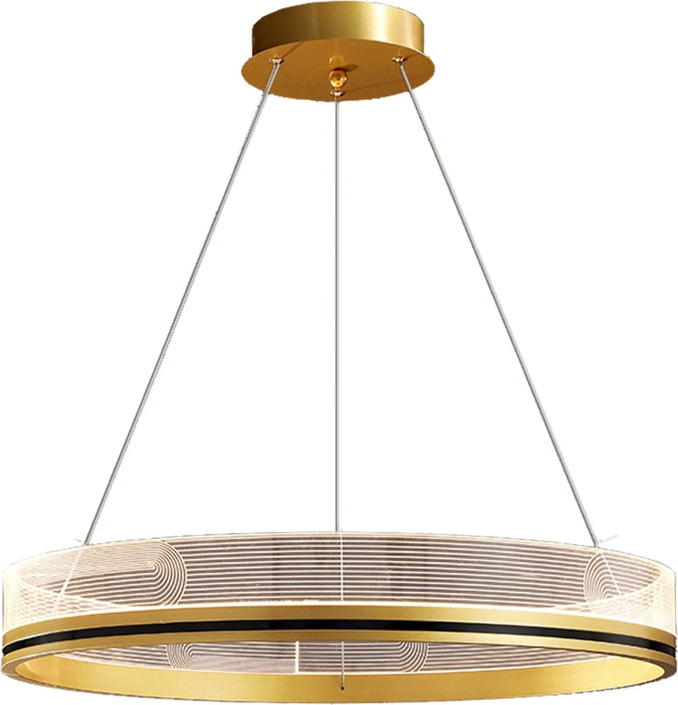 Toolight Toolight, LED závesné svietidlo 60cm APP1190-CP, zlatá, OSW-40020