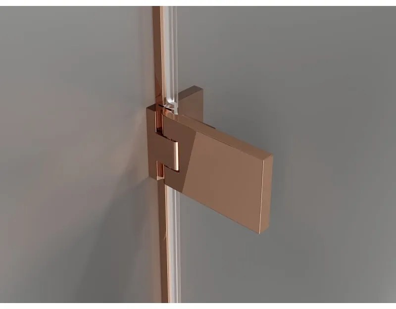 Mexen Lunar-F, 1-krídlový sprchový kút so skladacími dverami, pravý, 80 x 70 cm, 8mm číre sklo, ružové zlato profil, 836-080-070-60-00-P