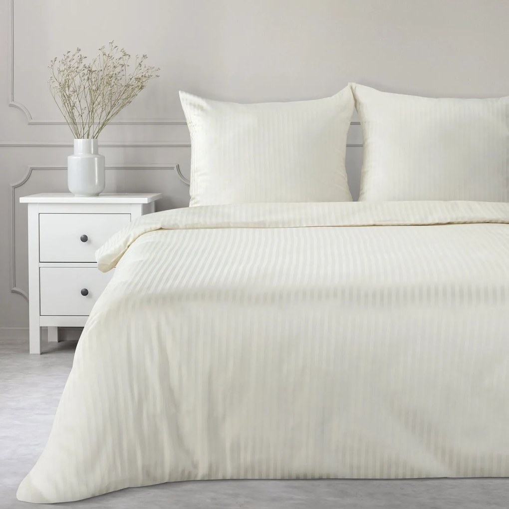 SATÉNOVÉ OBLIEČKY VERA 200X220 CM, 2 KS 70X80 CM KRÉMOVÉ