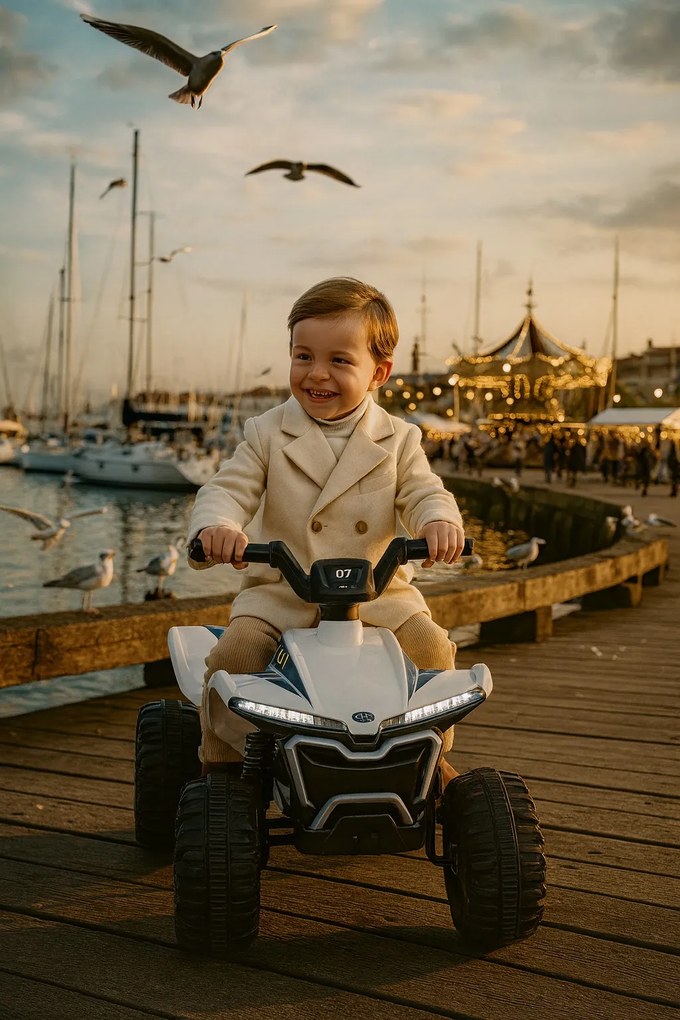 Elektrické autíčko QUAD Kids E-ATV biele