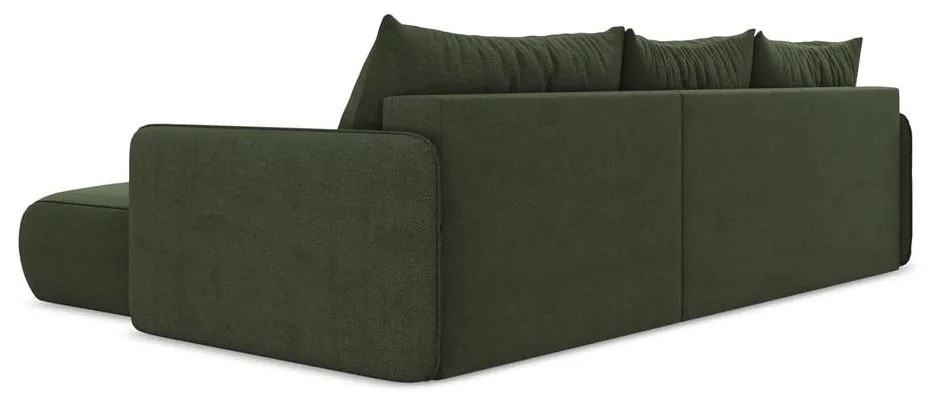 Zelená rozkladacia/s úložným priestorom rohová pohovka (pravý roh) Nanea – Makamii