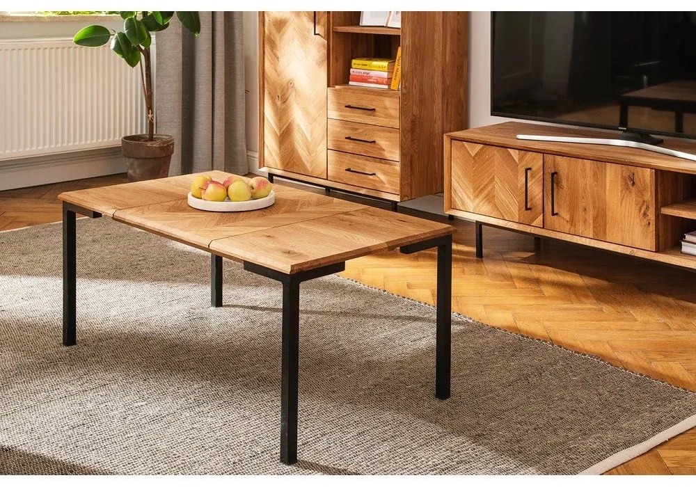 Konferenčný stolík z dubového dreva v prírodnej farbe 60x80 cm Abies - The Beds