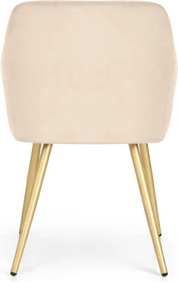 Sada šiestich jedálenských stoličiek ESTELLE zamatové, béžové / zlaté nohy (6 ks)