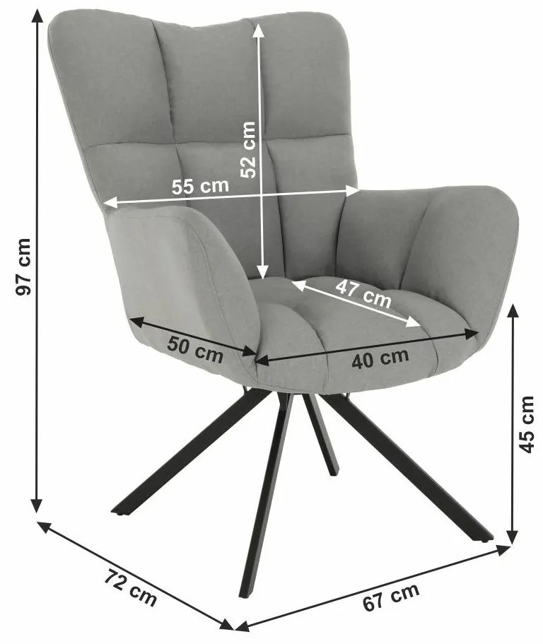 Tempo Kondela Dizajnové otočné kreslo, sivá/čierna, KOMODO