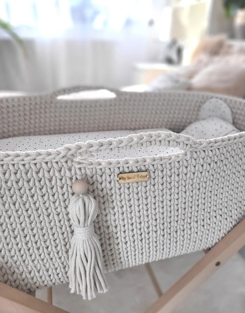 My Sweet Baby Mojžišov kôš BOHO Handmade - krémový