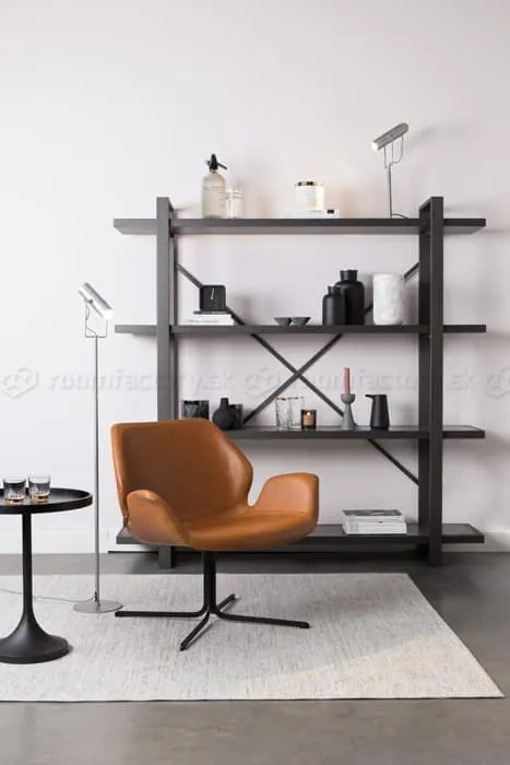Zuiver Nikki Lounge kožené kreslo - Hnedá