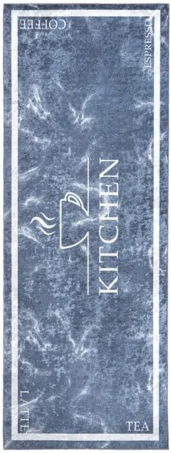 Protišmykový koberec / behúň 46741 KITCHEN sivý / biely