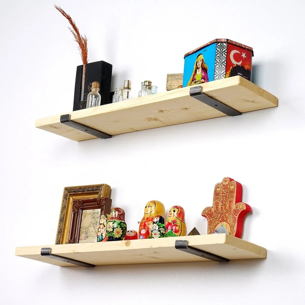 Súprava 2 nástenných políc LAM 60 cm dub