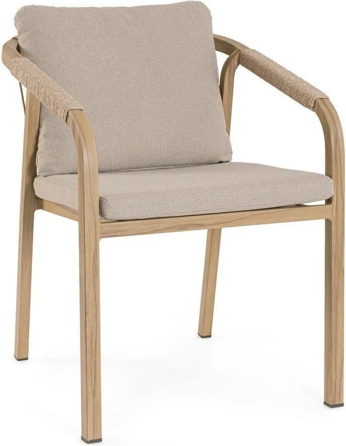 Kovová záhradná stolička v prírodnej farbe Kalimera – Bizzotto