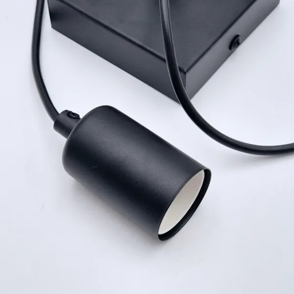 Luster na lanku ASTRID 1xE27/60W/230V matná čierna