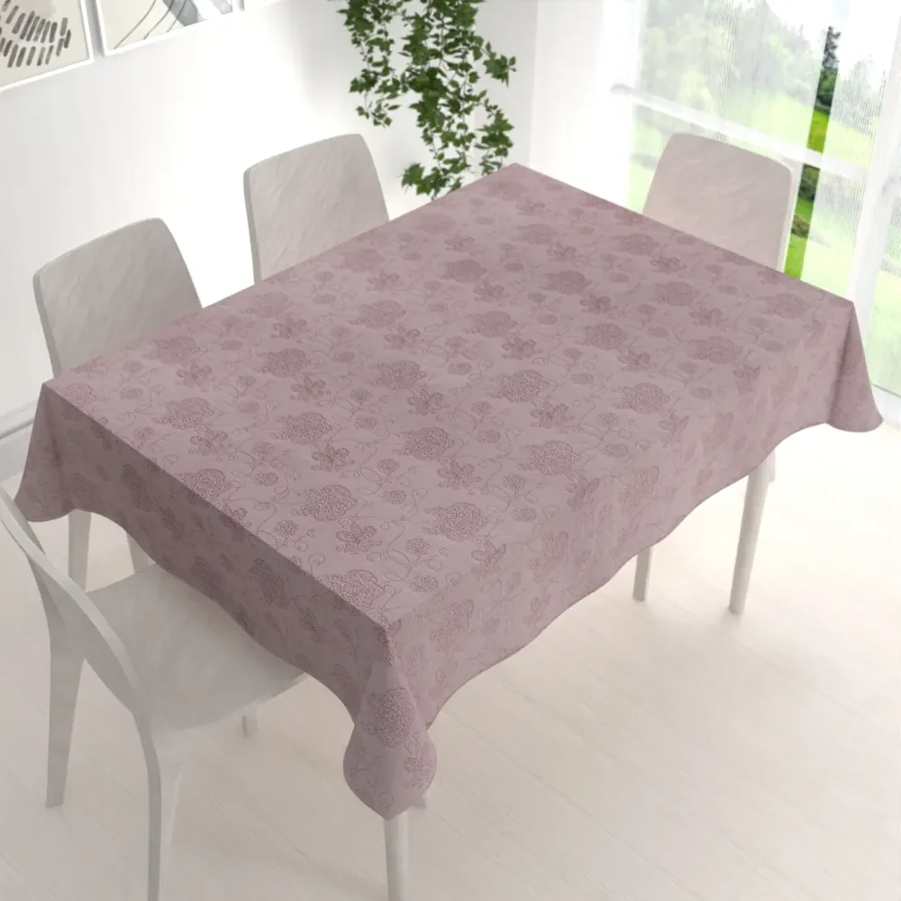 Biante Teflónový obdĺžnikový obrus TF-077 Kvetované ornamenty na staroružovom 100x160 cm