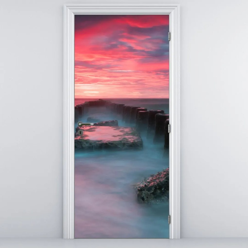 Fototapeta na dvere - Skaly v mori (95x205cm)
