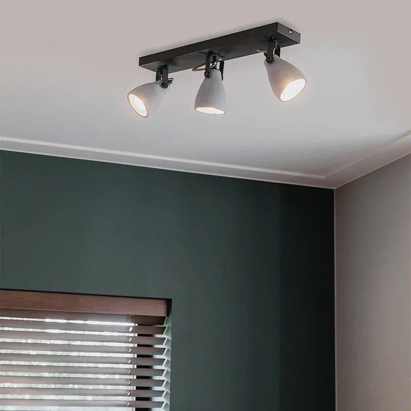 Priemyselné bodové svetlo sivý betón 3-svetlo - Creto