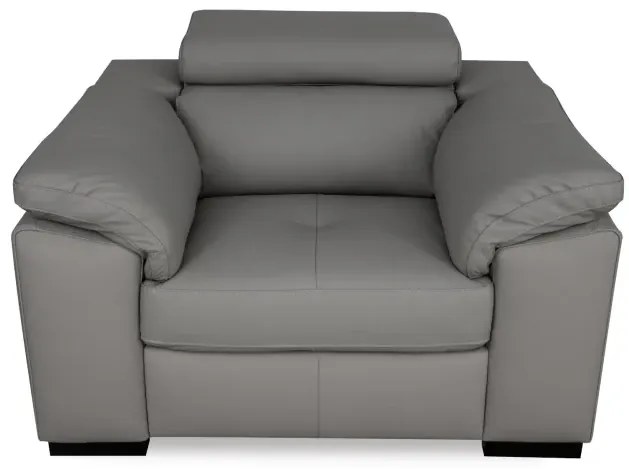 Moderná kožená sedacia súprava LOREN II 3+2+1, sivá (madras - 128 grey)